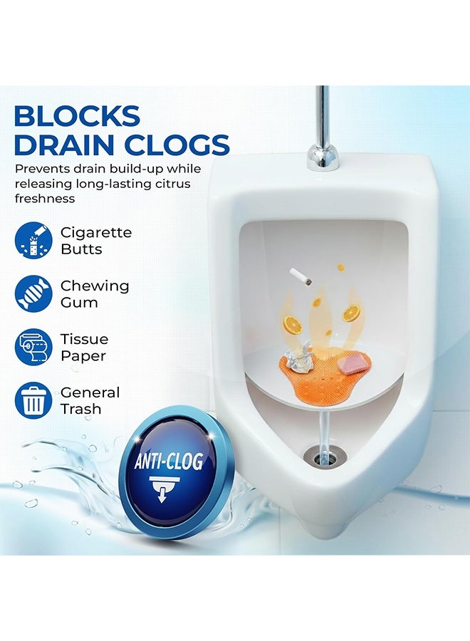 با لوف 3 قطع مزيل رائحة لمبولة، كعكات مزيل رائحة للمبولية، حصائر شبكية معطرة ومقاومة للرذاذ للرجال للحمام، المكتب، المدرسة (نسيم المحيط، الليمون، البرتقال) - Image 4